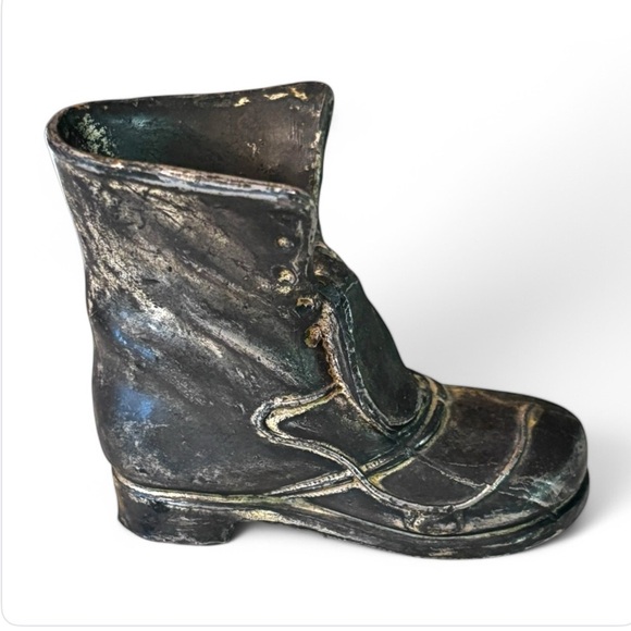 Brass Miniature Vintage Brass Boot Vase paper weight planter - Picture 1 of 6